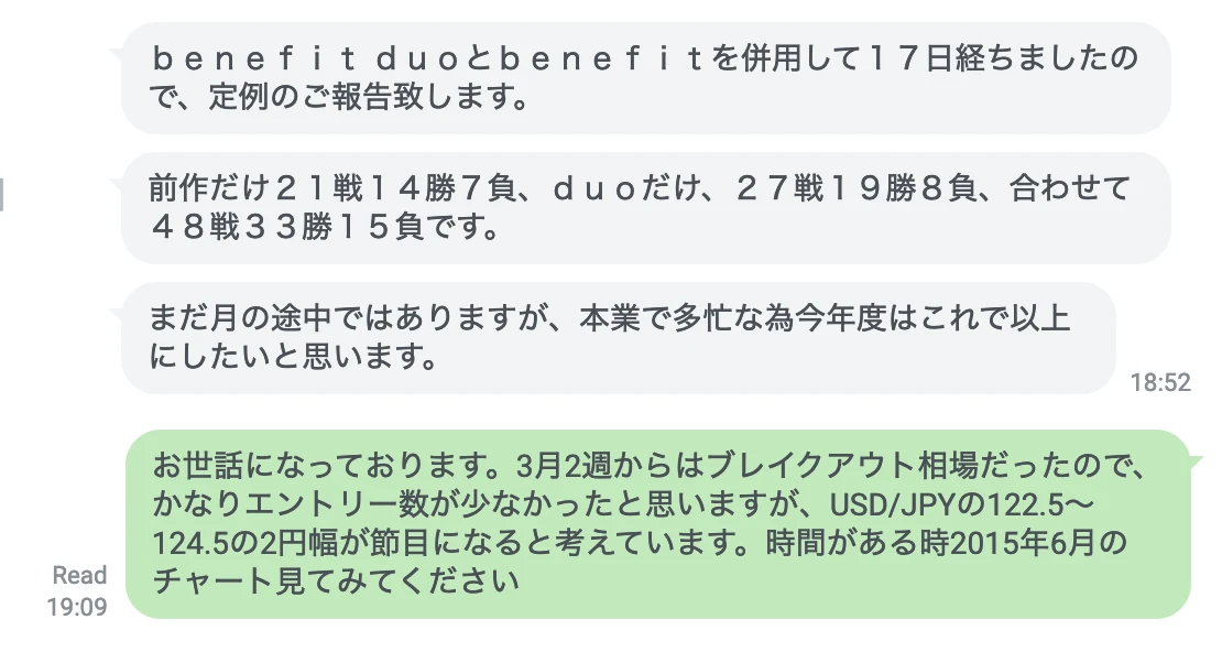 Benefit Duo 実績 17日目