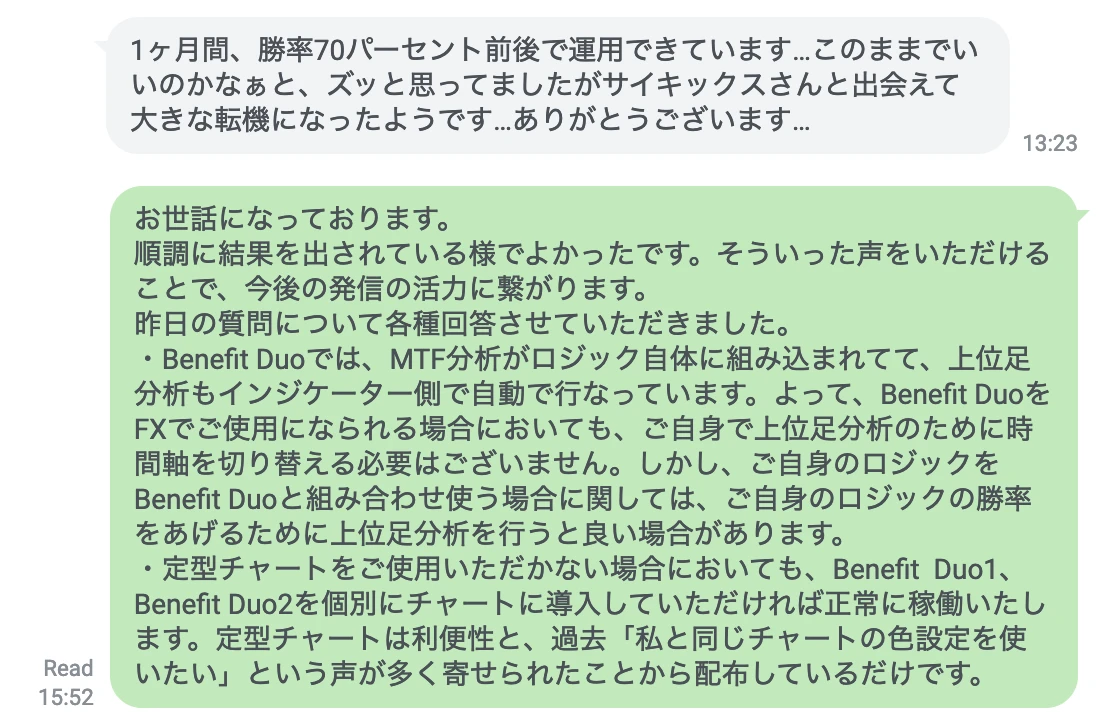 Benefit Duo 実績 1ヶ月