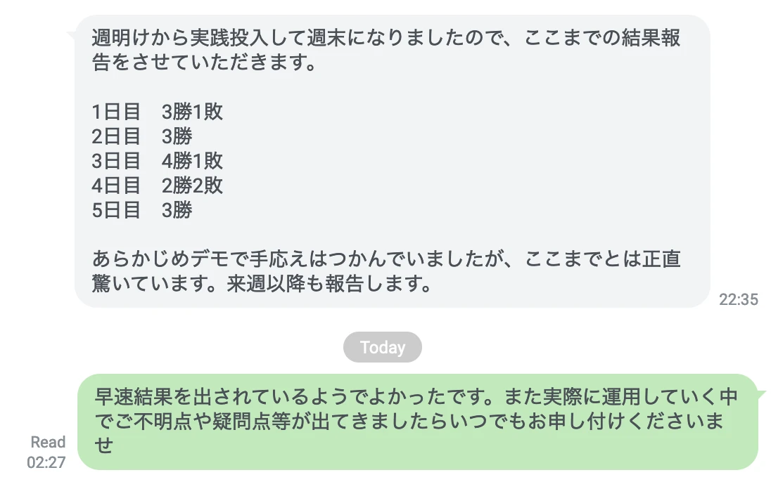 Benefit Duo 実績 1週間